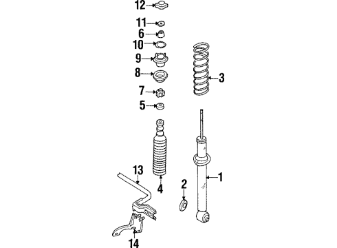 2001 Infiniti Q45 Shocks & Components - Rear Bracket Assembly-Shock ABSORBER Mounting Diagram for 55322-4P701