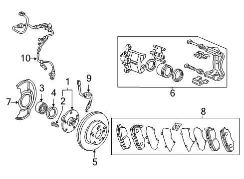 2004 Honda Accord Anti-Lock Brakes Pad Set, Front (17Cl-15Vn, Fm Nf86) Diagram for 45022-SDB-A00