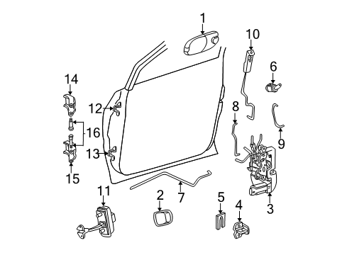 2002 Chrysler Town & Country Front Door - Lock & Hardware Link-Remote Handle To Latch Diagram for 4717791AB