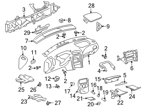 2002 Oldsmobile Alero Instrument Panel Panel Asm-Instrument *Very Dark Gray Diagram for 22675337