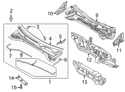 2021 Kia Sportage Cowl Screw-Tapping Diagram for 12441-05147-B