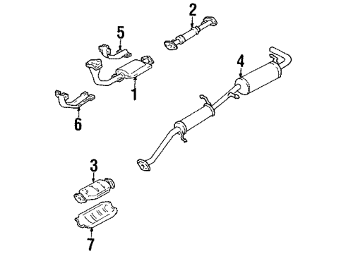 2002 Mercury Villager Exhaust Components Intermed Pipe Diagram for XF5Z-5246-CA