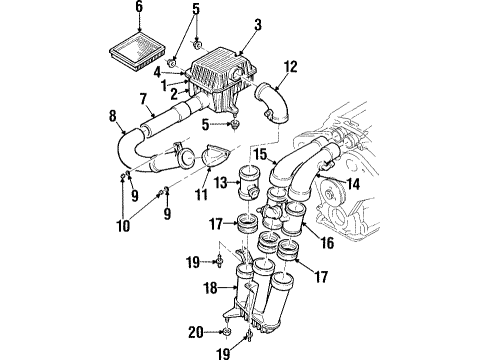 1998 Cadillac Catera Powertrain Control Cleaner, Air Diagram for 9202572