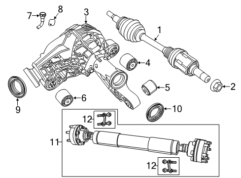 2020 Jeep Grand Cherokee Front Axle & Carrier Different-Front Axle Diagram for 53011152AA