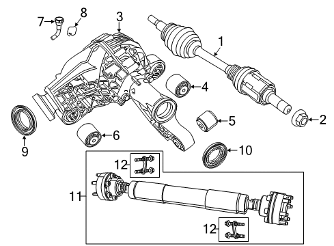 2020 Jeep Grand Cherokee Front Axle & Carrier Drive Shaft Diagram for 53011151AA