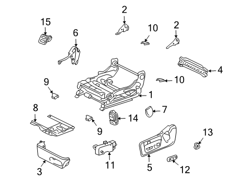 2006 Lexus LS430 Power Seats Switch, Front Power Seat(For Lumbar) Diagram for 84920-50250-A2