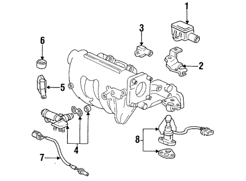 1992 Honda Civic EGR System Valve Set, EGR Diagram for 18011-P07-000