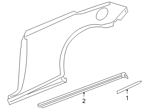 2006 Pontiac G6 Exterior Trim - Quarter Panel Body Side Molding Diagram for 19120050