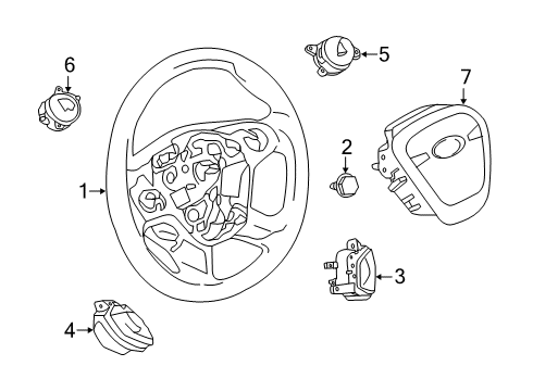 2019 Ford Transit Connect Steering Column & Wheel, Steering Gear & Linkage Control Switch Diagram for KT1Z-9C888-A