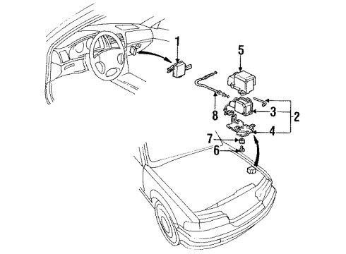 1991 Acura Legend Cruise Control System Controller, Automatic Cruise (Mitsuba) Diagram for 36700-SP0-A01