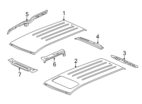 2013 Honda Odyssey Roof & Components Arch D, Roof Diagram for 62148-TK8-A00ZZ