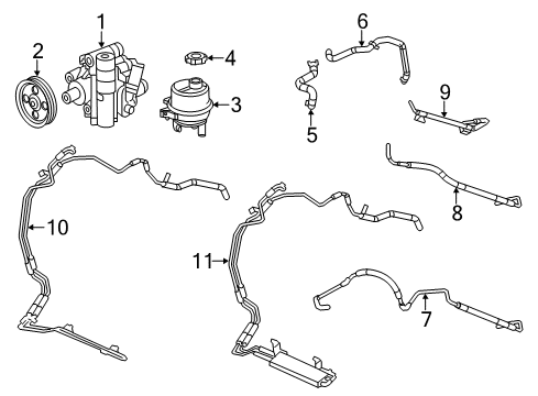 2014 Dodge Journey P/S Pump & Hoses, Steering Gear & Linkage Hose-Power Steering Pressure Diagram for 68068740AL