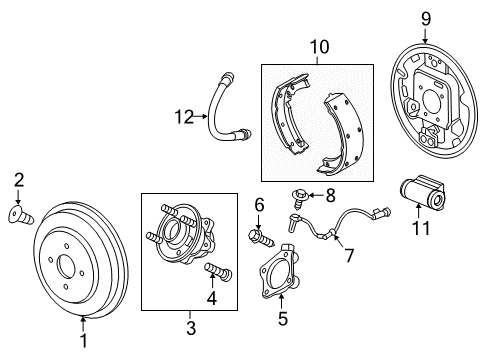 2021 Chevrolet Spark Rear Brakes Wheel Cylinder Diagram for 42403481
