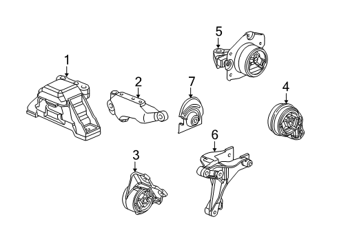 2009 Chevrolet Cobalt Engine & Trans Mounting Bracket-Trans Rear Mount Diagram for 15213494