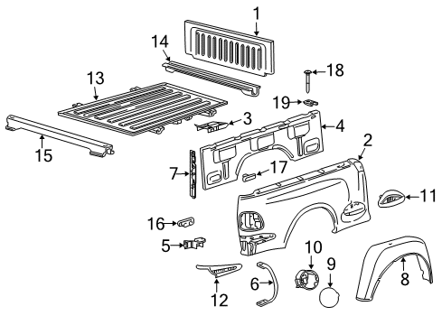 2006 Ford F-150 Front & Side Panels, Floor Front Panel Diagram for 4L3Z-8300124-AA