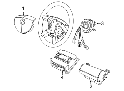2005 Pontiac GTO Air Bag Components Clock Spring Diagram for 92148567