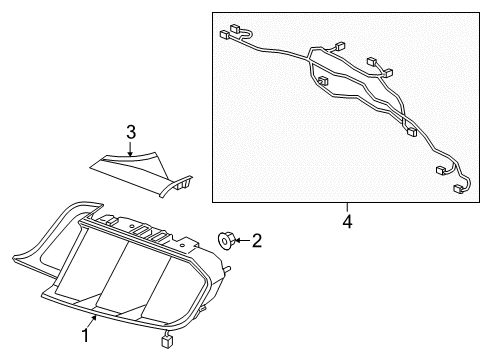 2018 Ford Mustang Tail Lamps Part Diagram for JR3Z13404D