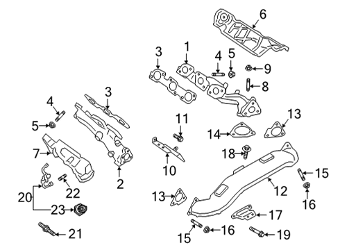 2021 Ford F-150 Turbocharger Manifold Stud Diagram for -W710837-S437