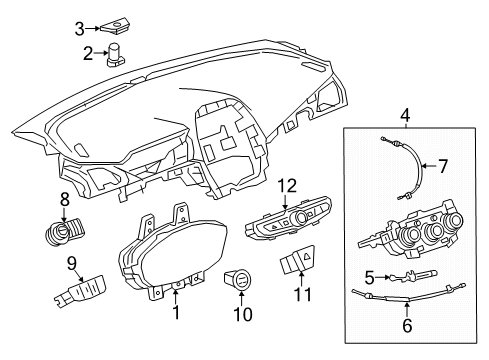 2021 Chevrolet Spark Cluster & Switches, Instrument Panel Cluster Diagram for 42680493