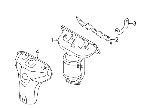 2014 Kia Sedona Exhaust Manifold Exhaust Manifold Catalytic Assembly, Right Diagram for 285103CJL0