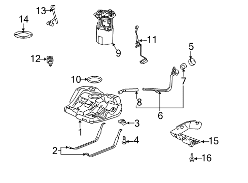 2011 Chevrolet Impala Fuel Supply Filler Pipe Diagram for 25839758