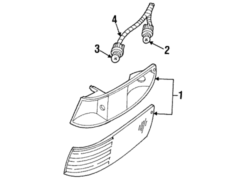 1996 Mercury Grand Marquis Bulbs Side Marker Lamp Diagram for F5MY-15A201-D