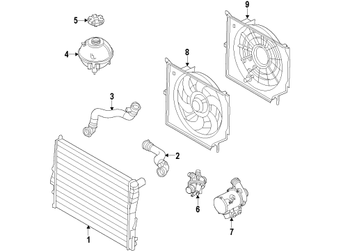 2014 BMW X3 Radiator & Components, Water Pump, Cooling Fan Engine Cooling Fan Assembly Diagram for 17427601176