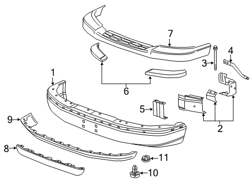2006 GMC Savana 1500 Front Bumper Step Pad Diagram for 22890548