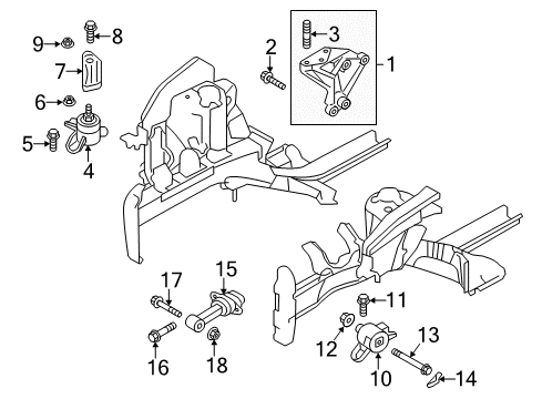 2013 Hyundai Veloster Engine & Trans Mounting Packing-Transmission Mounting Side Panel Diagram for 21880-0U000