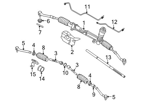 2008 Kia Sedona Steering Column & Wheel, Steering Gear & Linkage Rack Assembly-Power Steering Gear Box Diagram for 577104D000