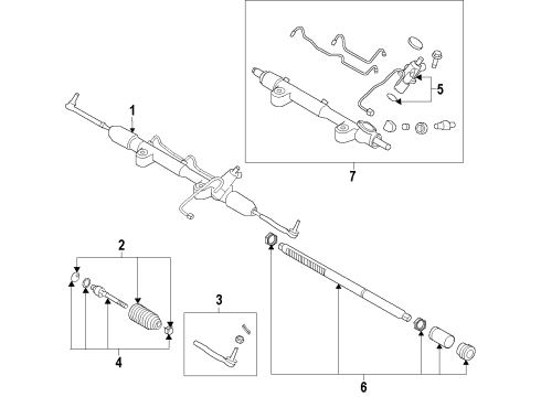 2014 Infiniti Q70 P/S Pump & Hoses, Steering Gear & Linkage Oil Cooler Assembly - Power Steering Diagram for 49790-1MA2A