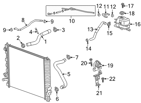 2020 Chevrolet Traverse Radiator & Components Upper Hose Clamp Diagram for 11548970