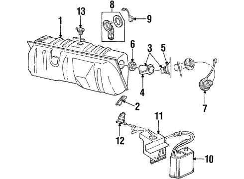 1993 Mercury Grand Marquis Fuel System Components Fuel Gauge Sending Unit Diagram for F3AZ-9275-E