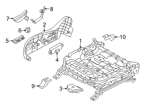 2015 Hyundai Santa Fe Sport Power Seats Shield Cover-Seat Passenger Outer Diagram for 88222-4Z010-NBC