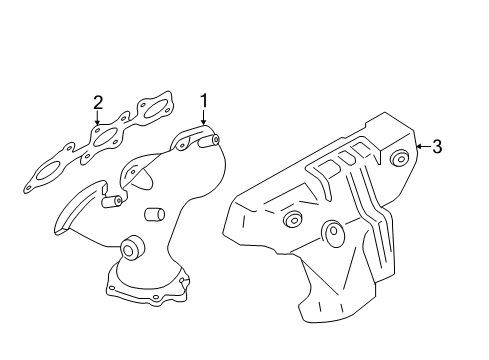 2013 Nissan Pathfinder Exhaust Manifold Exhaust Manifold Assembly Diagram for 14002-1AA0B