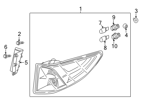2021 Honda Odyssey Bulbs Bezel, R. Diagram for 33504-THR-A01