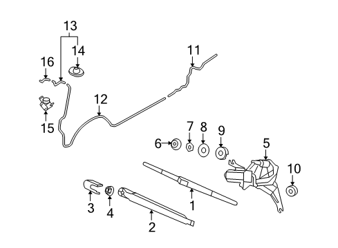 2011 Hyundai Santa Fe Wiper & Washer Components Rear Washer Nozzle Assembly Diagram for 98930-2B010