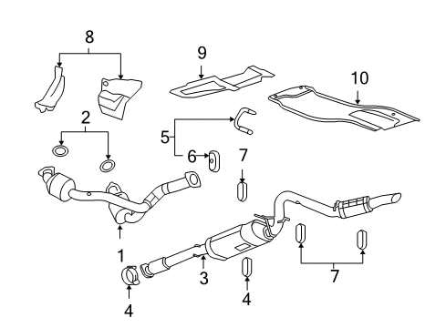 2011 Chevrolet Silverado 1500 Exhaust Components Exhaust Muffler Assembly (W/ Exhaust Pipe & Tail Pipe) Diagram for 20920637