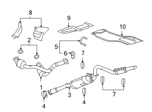 2009 GMC Sierra 1500 Exhaust Components Muffler & Pipe Diagram for 25940529