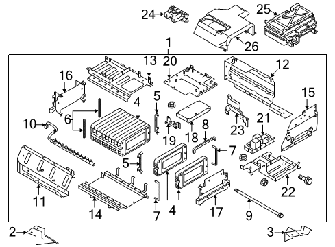 2014 Infiniti Q70 Electrical Components Main Battery Assembly Diagram for 295B0-3WG9D