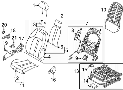 2021 Hyundai Sonata Heated Seats Cushion Assembly-FR Seat, RH Diagram for 88200-L0010-VSM