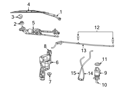 2012 Jeep Compass Wiper & Washer Components Nozzle-Windshield Washer Diagram for 5165712AA