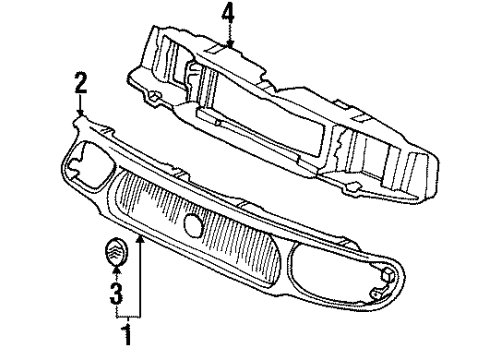 1999 Mercury Mountaineer Grille & Components Front Panel Diagram for F87Z-8190-AA