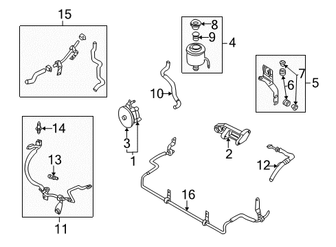 2001 Nissan Pathfinder P/S Pump & Hoses, Steering Gear & Linkage Power Steering Lower Return Hose & Tube Assembly Diagram for 49721-4W00A