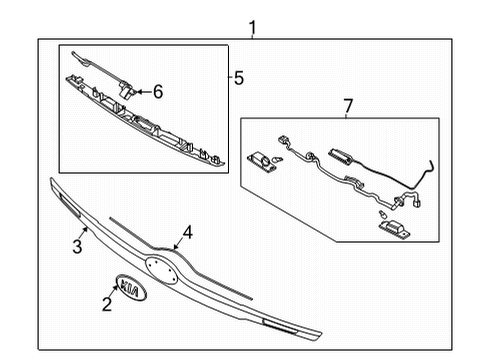 2022 Kia Seltos Exterior Trim - Lift Gate Strip (A)-T/GATE GAR Diagram for 87313Q5000