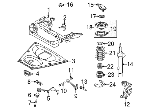 2010 BMW M3 Front Suspension, Lower Control Arm, Stabilizer Bar, Suspension Components Front Coil Spring Diagram for 31332283562