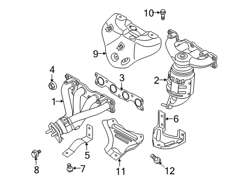 2013 Kia Forte Koup Exhaust Manifold Protector-Heat Upper Diagram for 285252G240