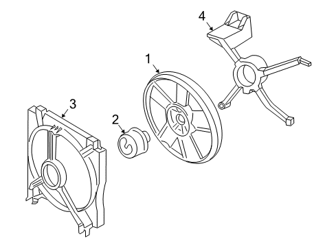 1997 Chevrolet Cavalier Cooling System, Radiator, Water Pump, Cooling Fan Bracket, Engine Cooling Fan Diagram for 22647687