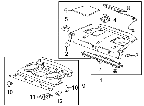 2011 Buick LaCrosse Interior Trim - Rear Body Package Tray Trim Diagram for 26203781