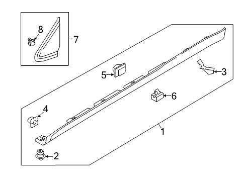 2016 Kia Forte Koup Exterior Trim - Pillars, Rocker & Floor GARNISH Assembly-Delta L Diagram for 86180A7200